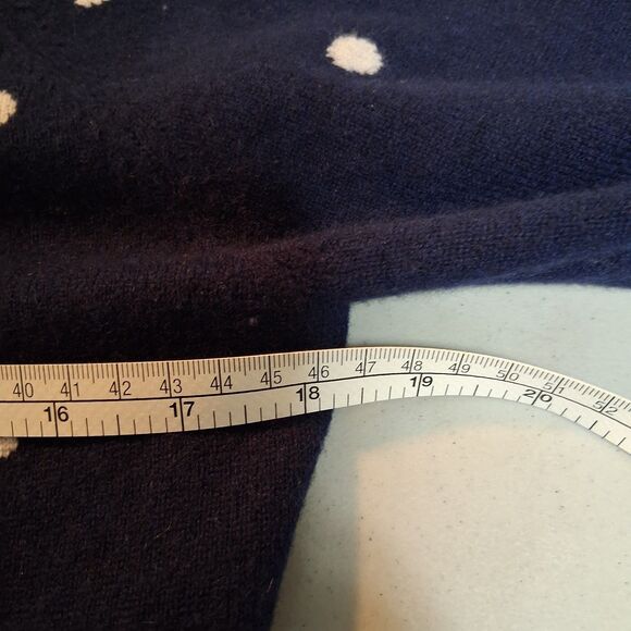 100% Cashmere Sweater Philosophy Navy/Frost White Polka Dot Size M - Picture 9 of 12